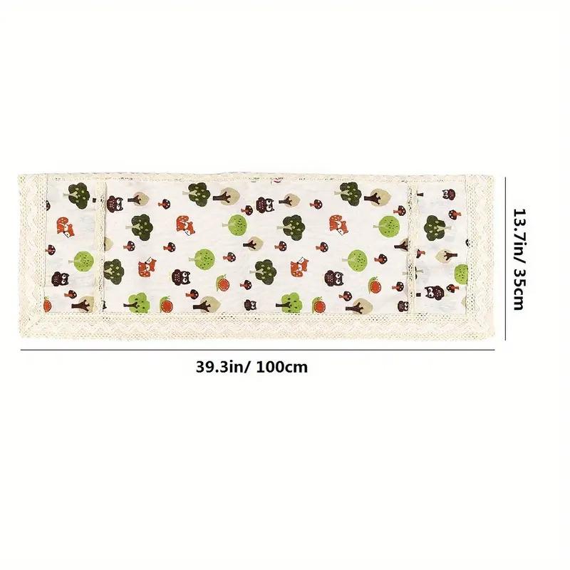 1PC Microwave Oven Machine Washable Cloth Cover Multi-purpose Cotton Linen 100*35cm Grease Proof Cover Kitchen Decor Dust Cover