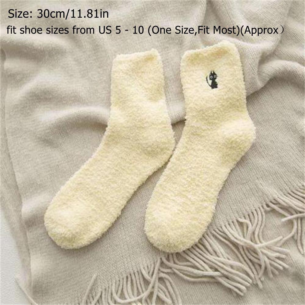Super Soft Fuzzy Socks Polyester Black Cat Sock New Cozy Fluffy Slipper Socks  Home