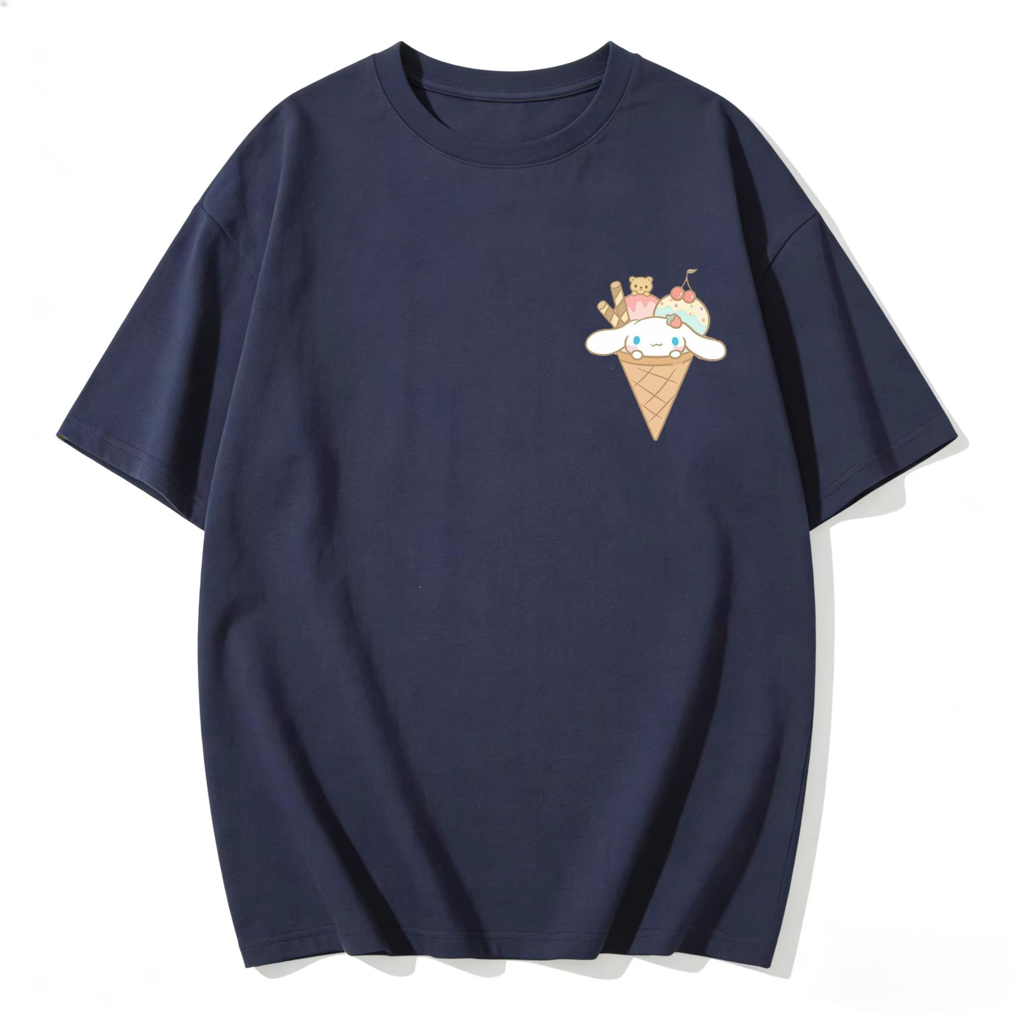 

2026 new Summer Cinnamoroll Cute Graphic Tee Casual Short Sleeve Cotton Top for Women Girls Kawaii Cartoon Print Streetwear S
