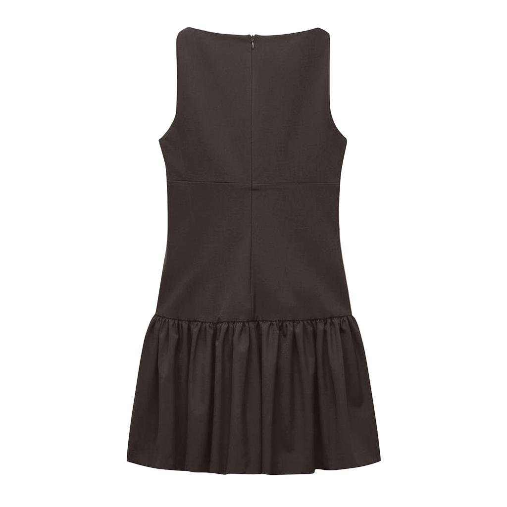 Dámské letní šaty s volným výstřihem do U Šaty bez rukávů s kapsami