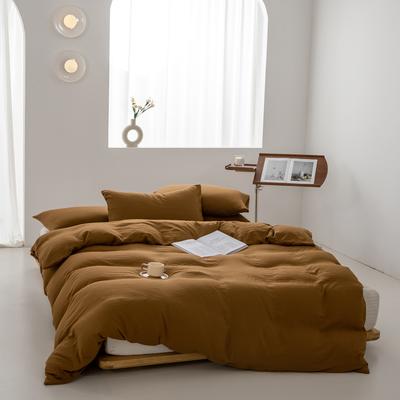 Japanese Washed Cotton Soft Bedding Set Duvet Cover with Pillowcases Bedclothes Comforter Covers Sets Solid Color Home Textile