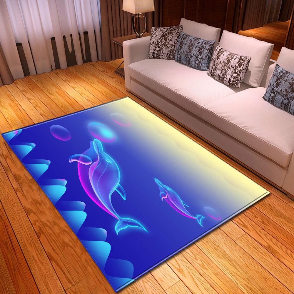 Gradual Change Large Carpet Feather Wind Bedroom Floor Mat