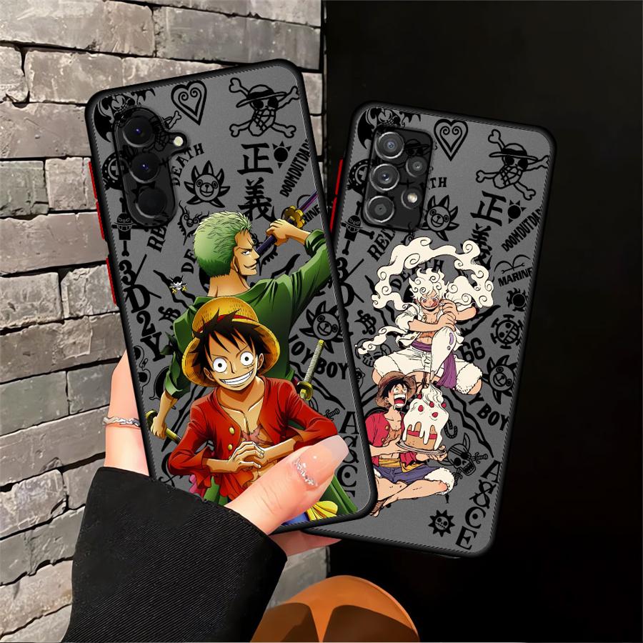 Capa para Celular Anime One Piece Luffy Zoro para Samsung Galaxy A54 A34 A36 A35 A53 A16 A15 A17 A52 A56 A55 A14 A23 A52S A72 A73