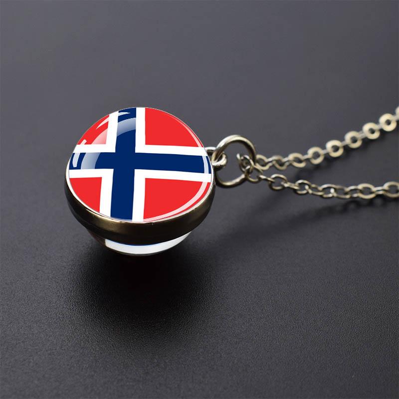 Countries Flag Glass Ball Necklace Russia France Spain UK Italy Poland Ukraine Flag Pendant Necklace Travel Gift