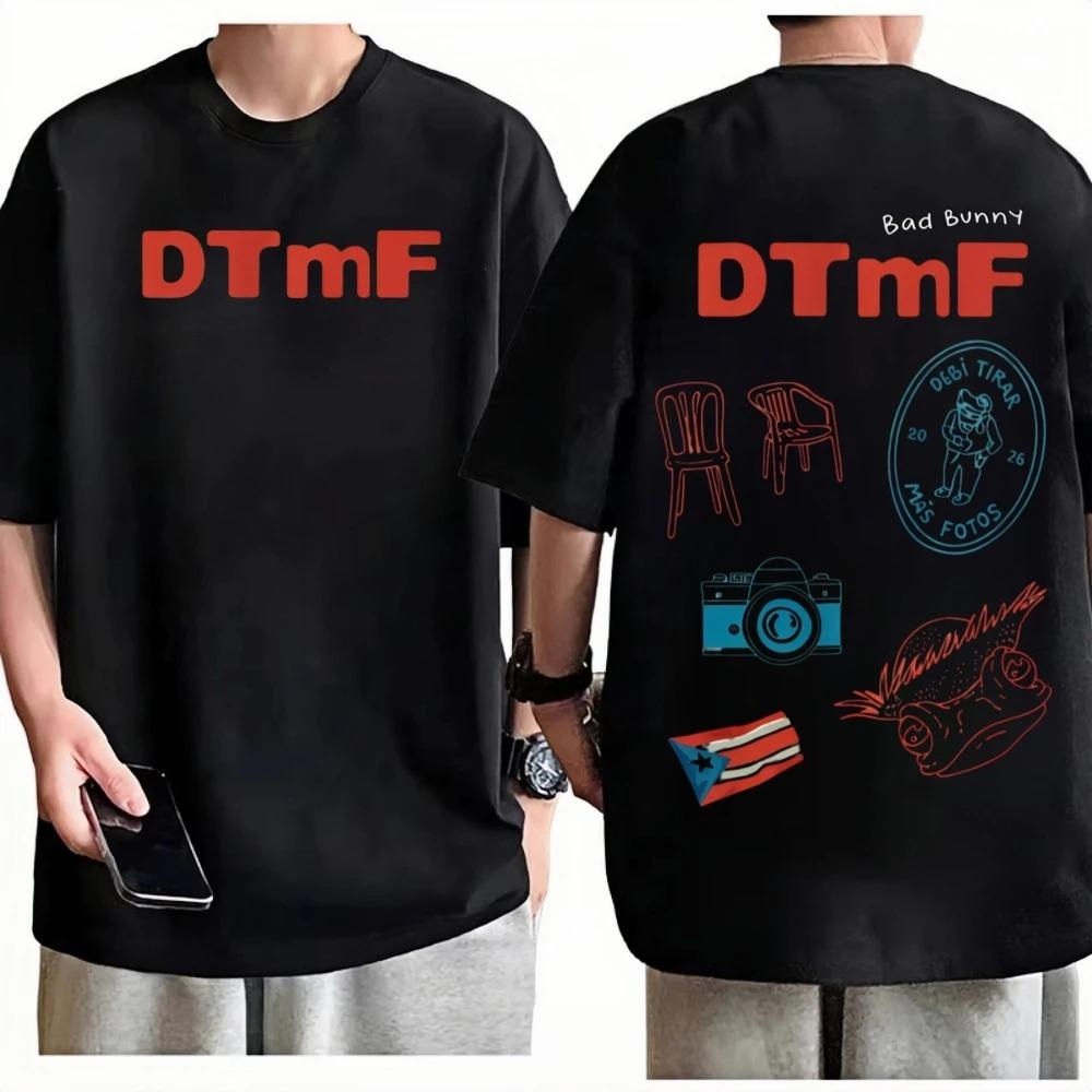 Unisex Women Harajuku Casual Hip Hop Tshirts Rapper Bad Bunny Tshirt Debi Tirar Mas Fotos DTMF World Tour T Shirts Streetwear