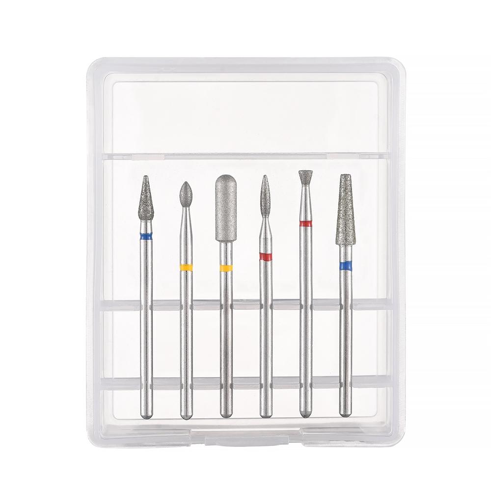 

6pcs Nail Dill Bits Diamond Milling Cutter for Manicure 3/32 Burr Electric Nail File Cuticle Remover Tool