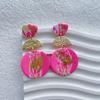 Copper Acrylic Stud Earrings Geometric Exaggerate Earrings Women Elegant Beach Earrings  Girls