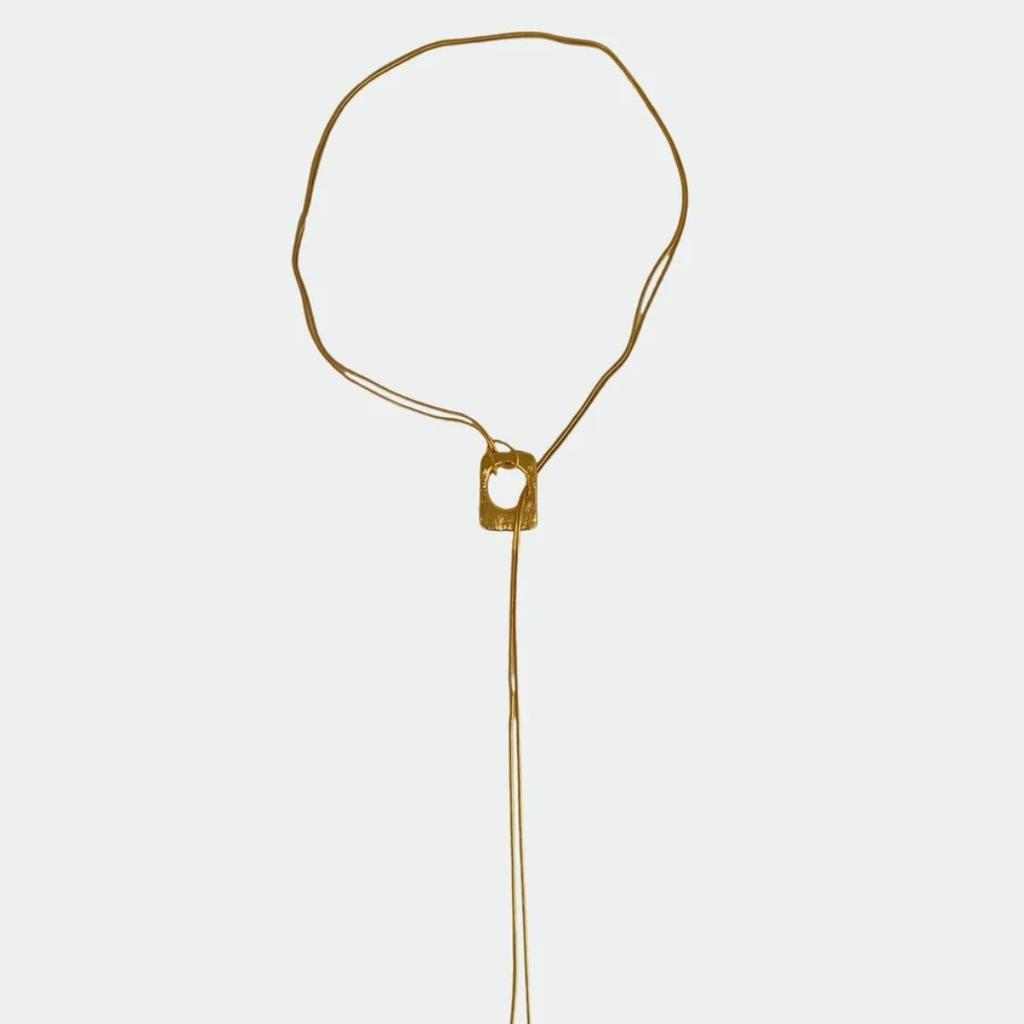 Autumn And Winter Unique Temperament Texture Pendant Adjustable Lock Sweater Chain Niche Fashion Simple Necklace