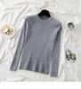 Autumn Neck Fit Round Slim Base Knitted Sweaters Women Winter New Fashion Long Sleeve Pullovers Sweater Woman Elegant Solid Casual Lady Jumpers 25477