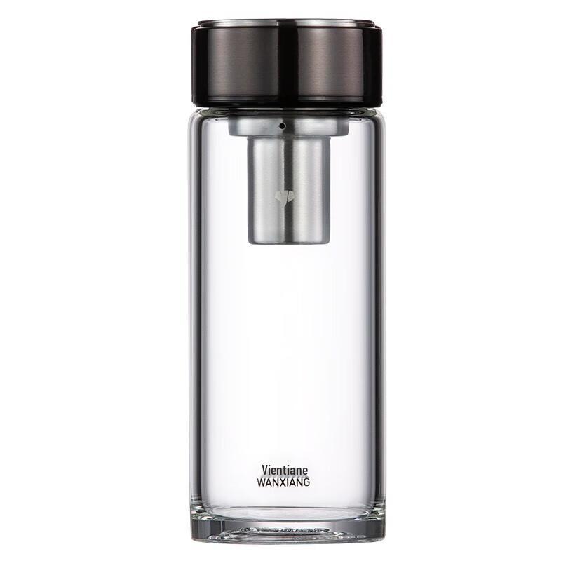 WANXIANG Portable Single-Layer Heat-Resistant Glass Cup with Lid