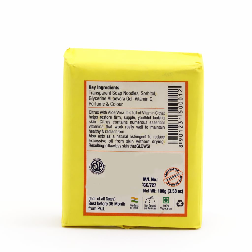 RSINC Luxury Shower Bar Combo Citrus Crush – Floral Bath Soap for Fresh & Smooth Skin, All Skin Types, 2x100g