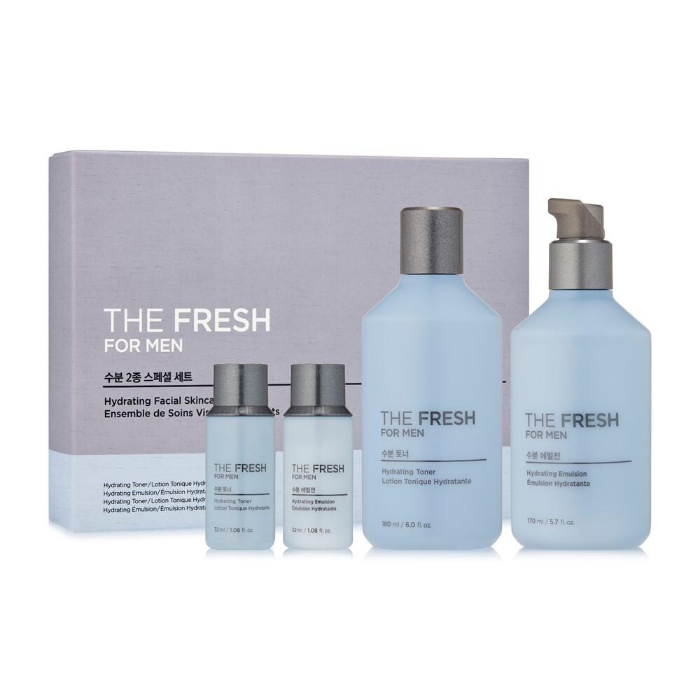 The Face Shop The Fresh For Men 2 Moisture Set  180ml Toner+170ml Emulsion+32ml Toner+32ml Emulsion