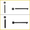 Black G1/2 Round/Square Shower Arm Bathroom Stainless Steel Ceiling Wall Mount Fixed Shower Bracket Faucet Replacement Parts