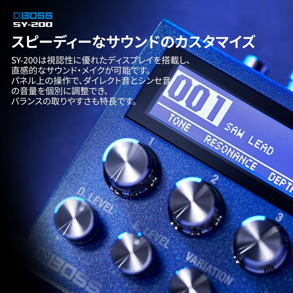 BOSS Guitar with AC Adapter or AA Battery Perfect for Band Recording SY-200 Synthesizer, Latency-Free, Display, Guitar/Bass Modes, Operation,