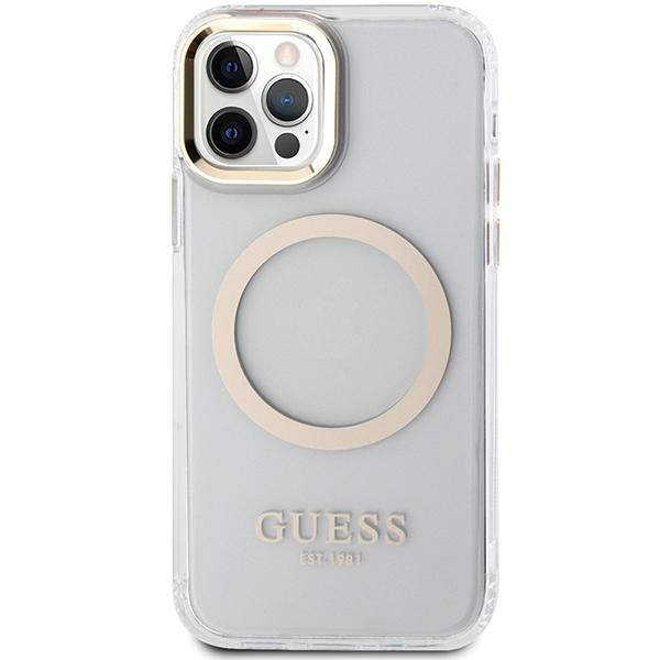 Guess Guhmp12Mhtrmd Iphone 12/12 Pro 6.1 Złoty/Gold Hardcase Metal Outline Magsafe