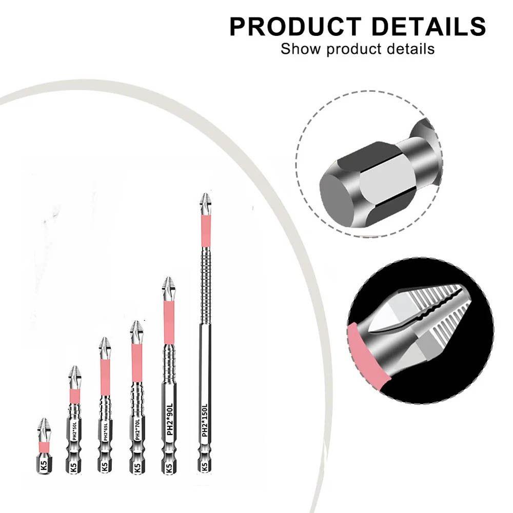 6/10pcs High Torque Batch Head Impact Resistant Ph2 Screwdriver Bit  Screw Driver Hand Tool