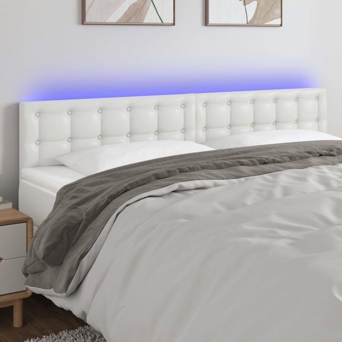 VidaXL LED Headboard Bedroom Furniture Double Bed Accessory Head of Bed Frame Interior White 3121715