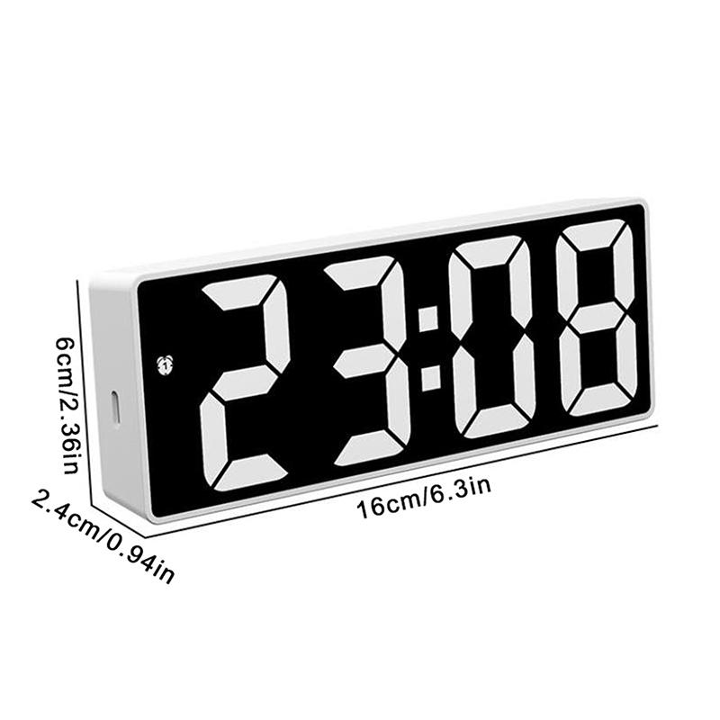 Digital Alarm Clock Led Electronic Clock Snooze Temperature Adjustable Brightness Control For Home Bedroom Office