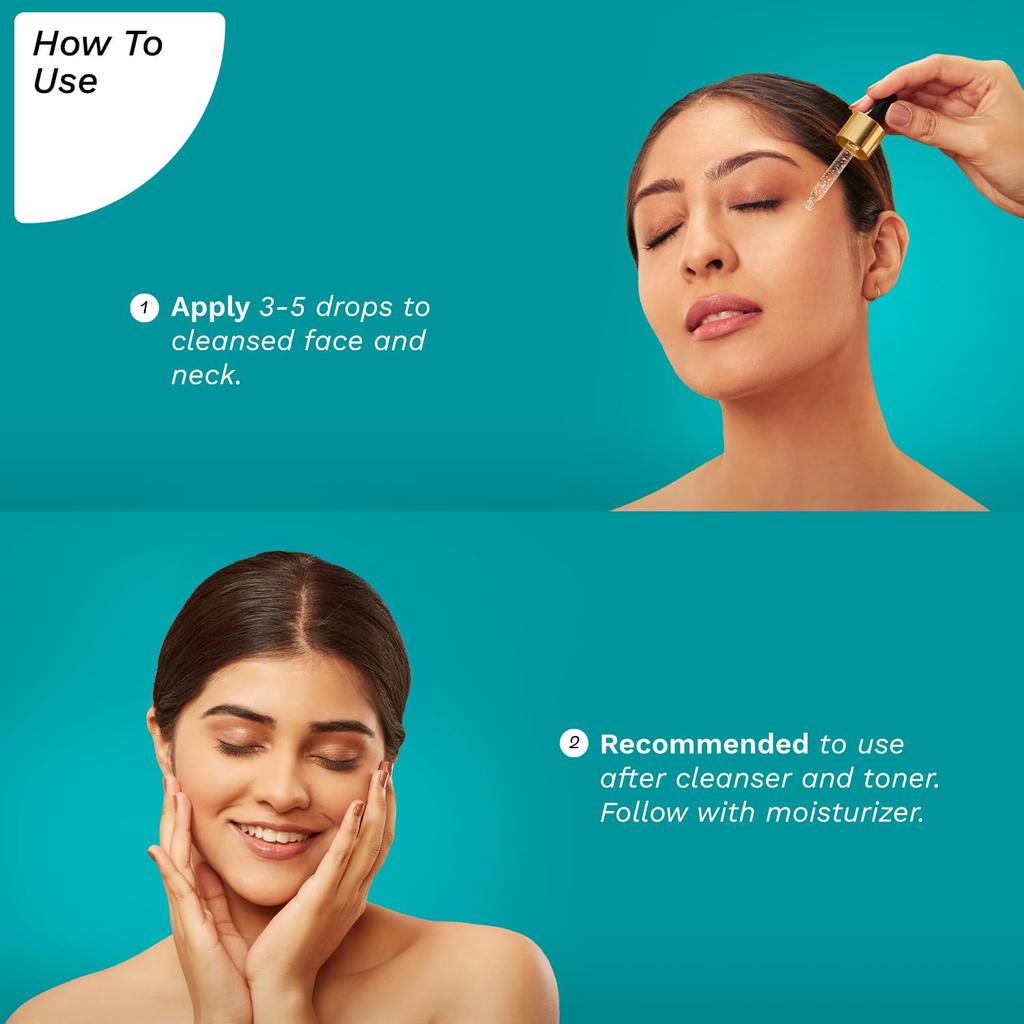 Pilgrim 24K Guld Ansiktsserum Med Niacinamid & Hyaluronsyra, Primer för Daggfräsch Lyster För Alla Hudtyper, 20ml