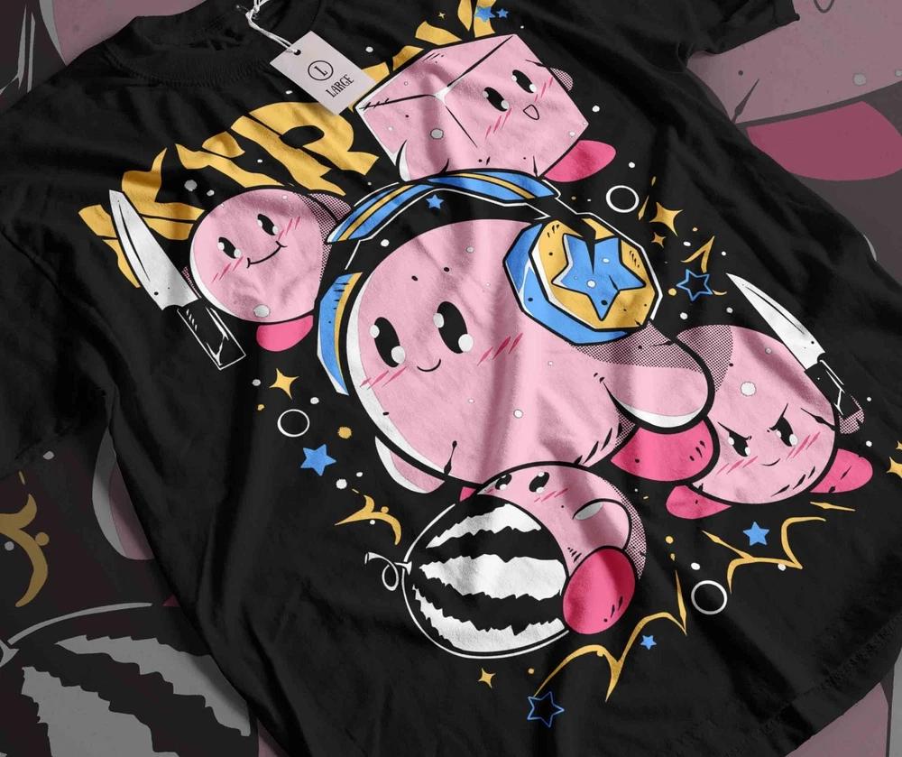 Kirby Tshirt Kirby Nintendo Retro Gaming Japan T shirt Anime Shirt All Size S