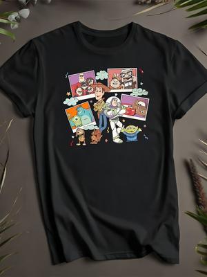 2025 New Mens Disney Pixar Characters Pattern Tshirt Daily Leisure and Theme Activities Wear Unisex Pure Cotton Short Sleeves