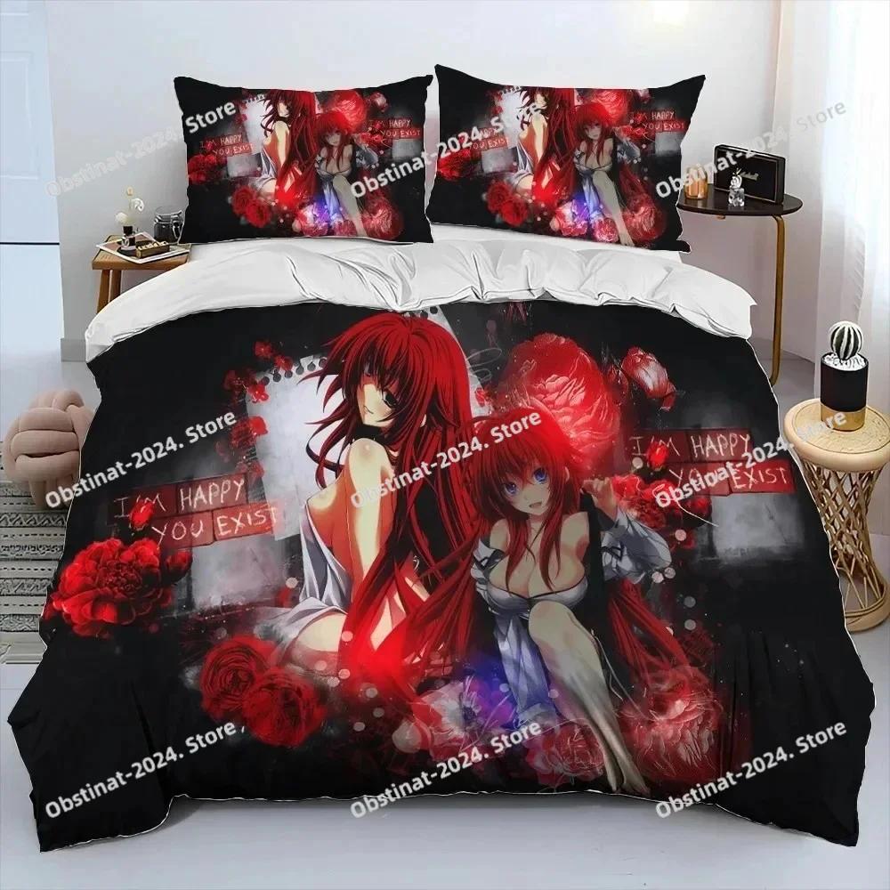 Sexy Girl High School DxD Anime Bedding Set Duvet Cover Full Queen King Size Pillowcase Bed Print Aldult Kid Bedroom Single Twin