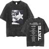 Vintage Washed Tate McRae So Close To What World Tour 2026 Graphic T Shirts Men Women Hip Hop Pop Clothing Short Sleeve T-shirt