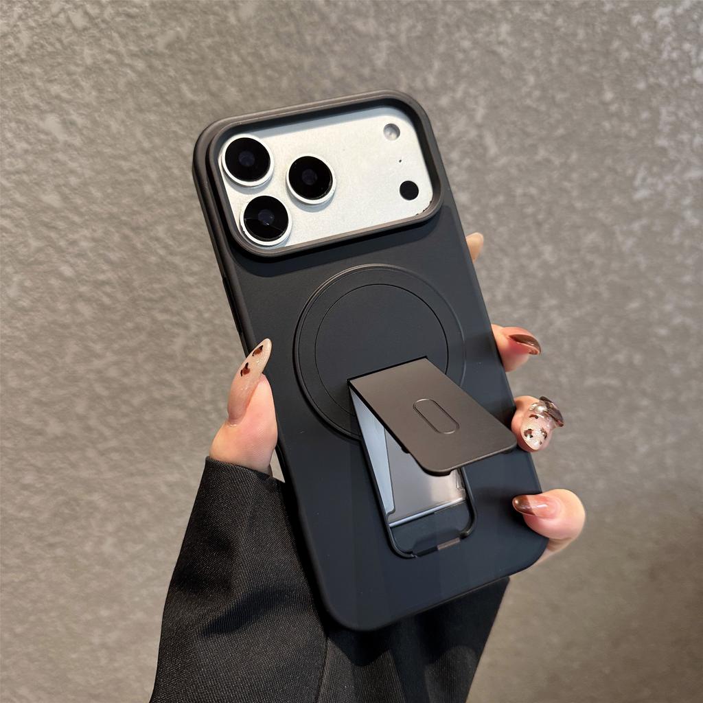 For iPhone 17 Pro Max Case Compatible with MagSafe Foldable Kickstand Skin Touch PC TPU Phone Cover
