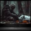 2D Norse Mythology Warrior & Wolf Tapestry Dark Fantasy Art Wall Decor Cloth for Home & Bedroom