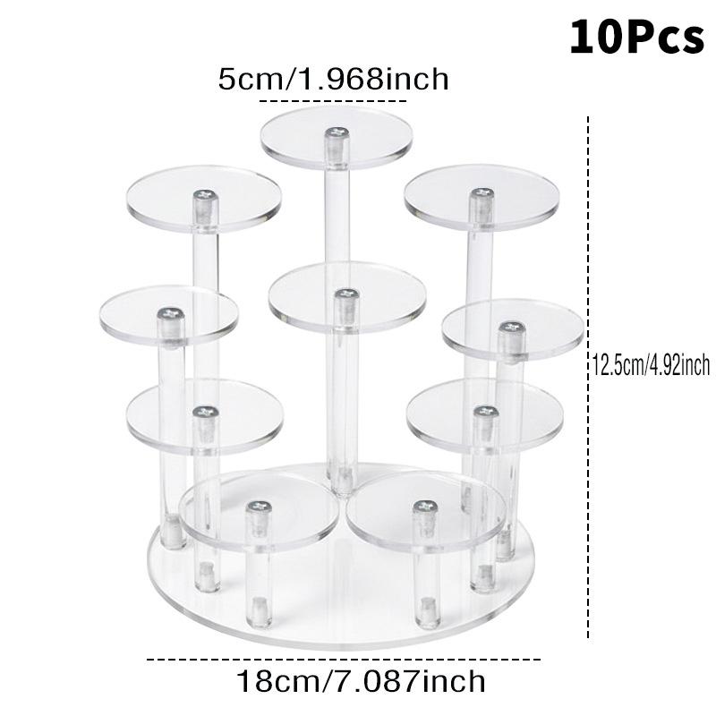 Multifunctional Acrylic Storage Display Rack With 6/8/10 Base Suitable For Displaying Small Statues Jewelry And Cosmetics