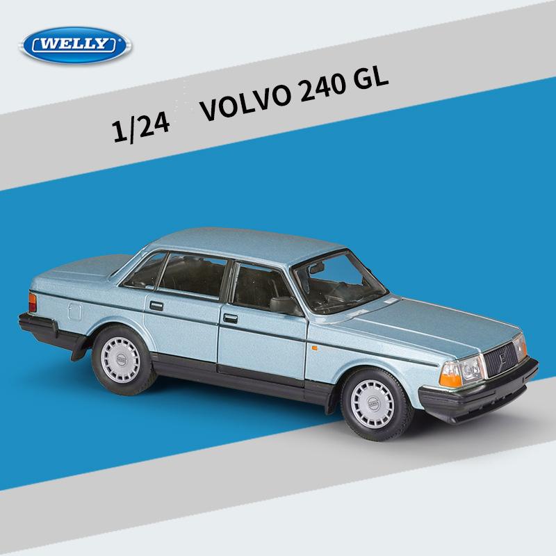 

ВЕЛЛИ 1:24 VOLVO 240GL Литые модели автомобилей из сплава и игрушечные транспортные средства Модель автомобиля Миниатюрная масштабная модель Игрушечный автомобиль Для детей синий