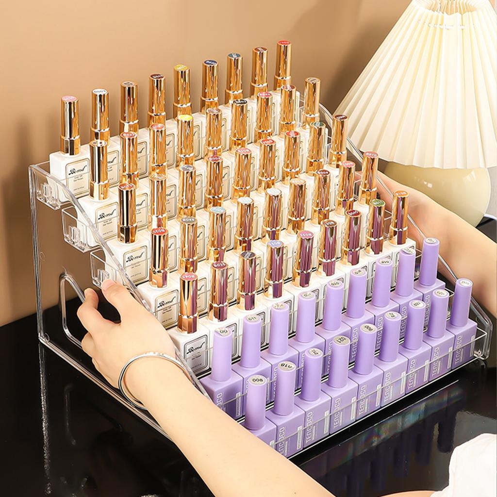 1pc Manicure Tools Nail Polish Display Rack, Nail Polish Glue Storage Box, Nail Shop Eye Shadow Cosmetics Desktop Organizer