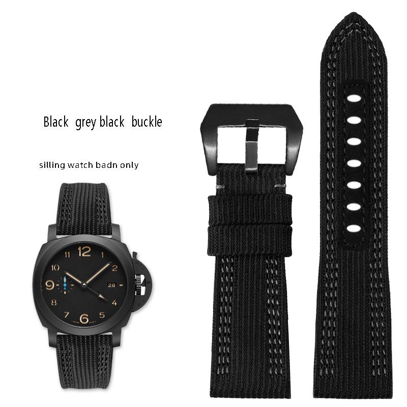 

For Panerai Watch Strap Pam00984 00985 PAM111 PAM441 Stealth Nylon cowhide sole Bracelet Accessory 24 26mm large size for men 26mm
