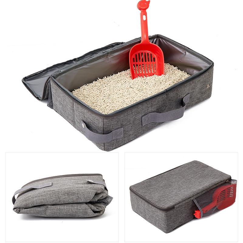 Portable Foldable Outdoor Cat Litter Box Made with Durable Oxford Cloth Ideal for Travel Camping and Pet Adventures