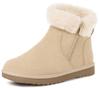 ZUSERIS Suède Lamswol Winter Dameslaarzen, Sneeuwschoenen, Kort, Pluizig, Lichtgewicht, Antislip, Warm, Fleece-gevoerd