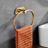 Stainless Steel Towel Holder Self-adhesive Bathroom Towels Rack Black Washhand Hanger Ring Rail Bar Kitchen Storage Accessories