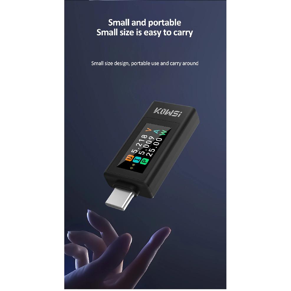 NEUER Typ-C-Tester 4-30V 0-8A Strom-Spannungs-Monitor Schnelllade-Spannungsmessgerät Leistungsmesser mit Ausschalt-Speicherung