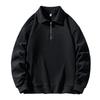 Half-height Zipper Stand-up Neck Sweater Men's Long-sleeved Pullover Thickened Solid Color Top