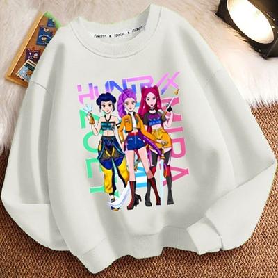 Children's Trendy Witch Hunt Team Hoodies for Autumn and Winter, Casual Long-sleeved Round-neck Hoodies for Boys and Girls