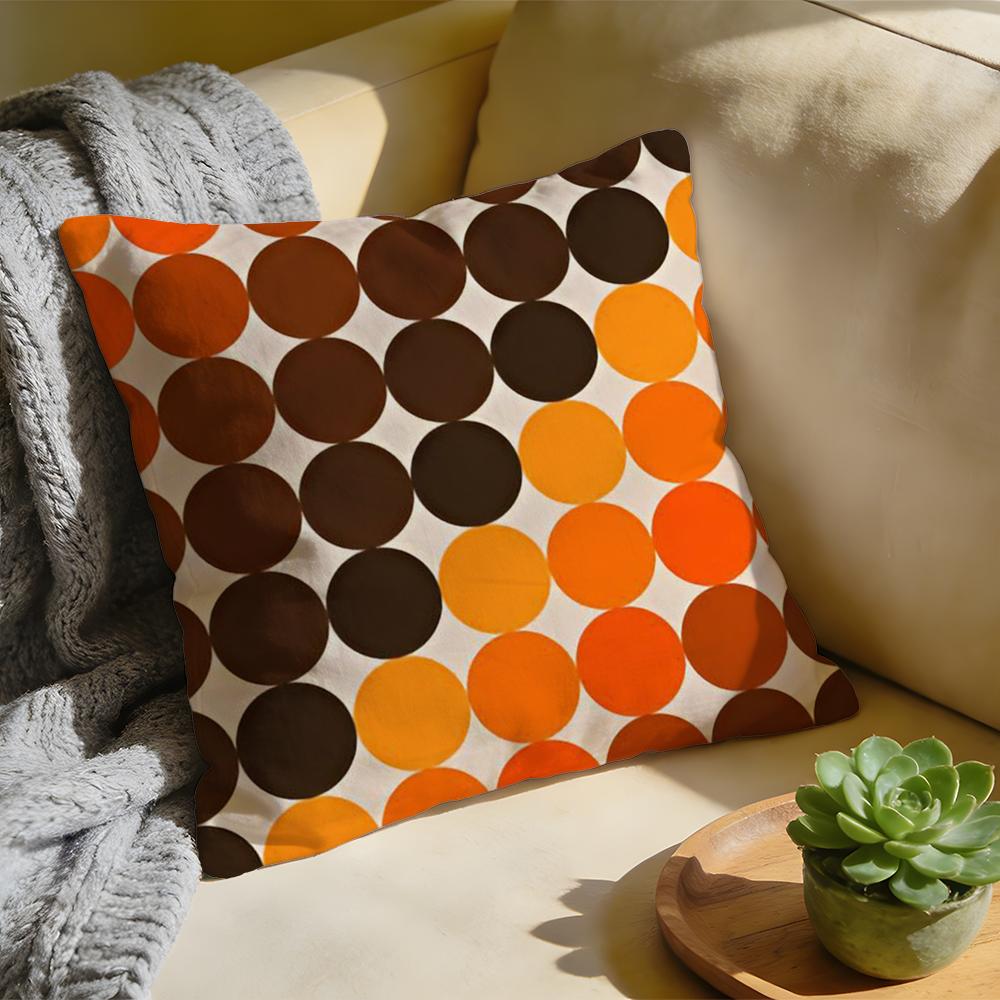 Cushion Cover  Washed Linen  Soft Breathable Decorative Case For Sofa Home Rainbow Series Geometric Print Pillow cover
