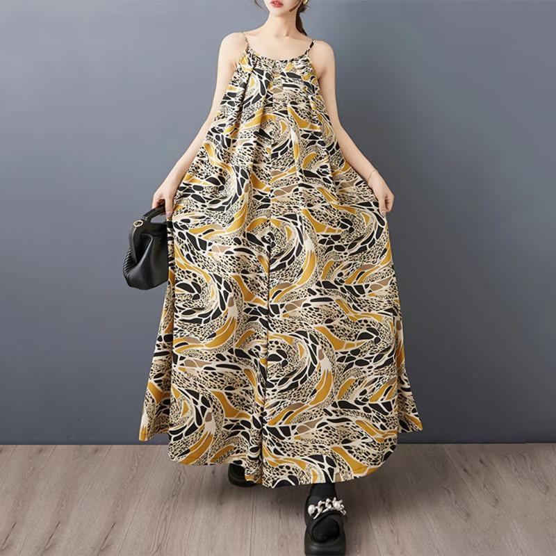 

XITAO Sleeveless Print Slimming Jumpsuits ZMY1228 One Size жёлтый