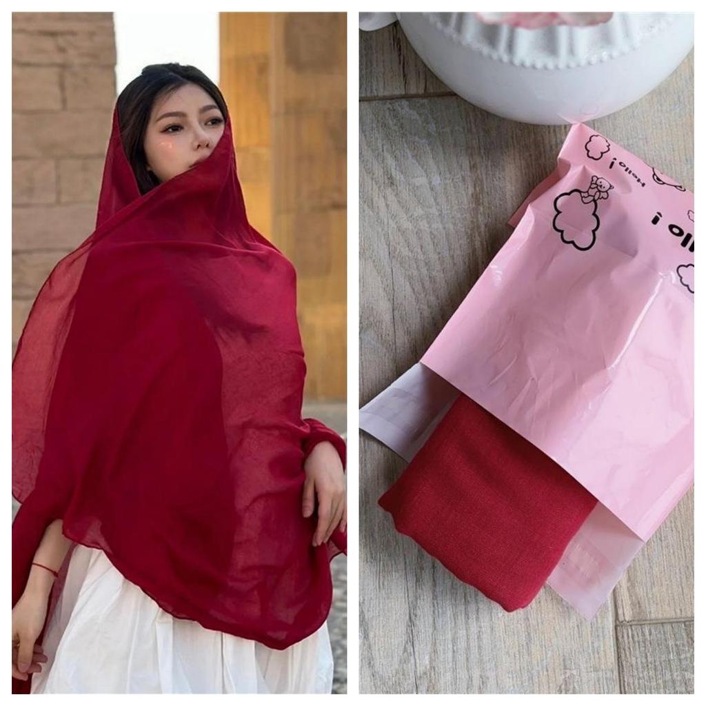 Desert Sun Protection Shawl: Lightweight Cotton Linen Silk Scarf for Travel