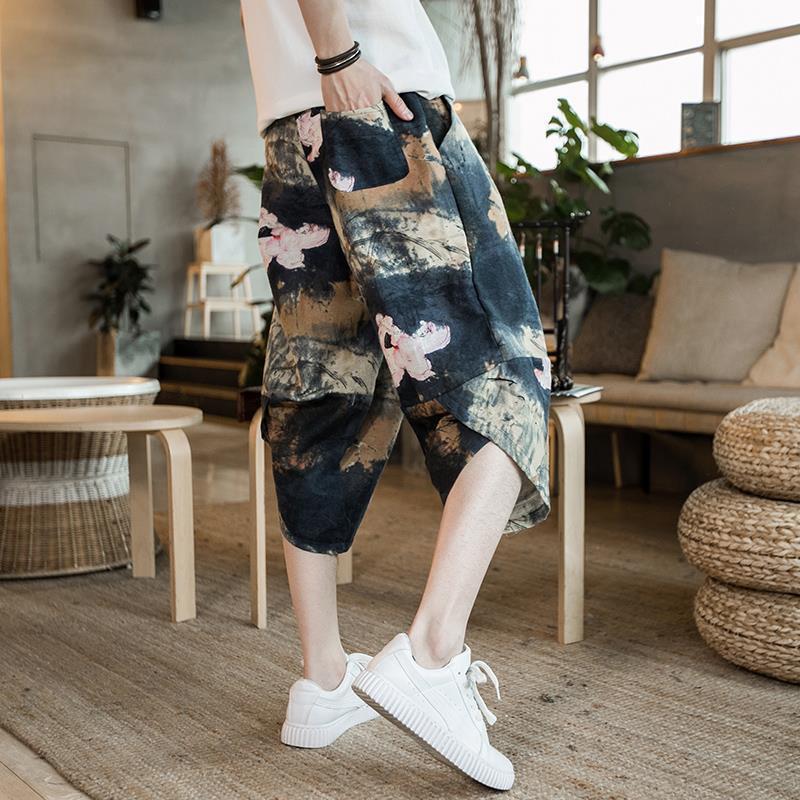 Short de plage pour homme à motif éléphant thaïlandais - Tendance, Pantalon court grande taille style chinois, Design carotte du Myanmar et Dai