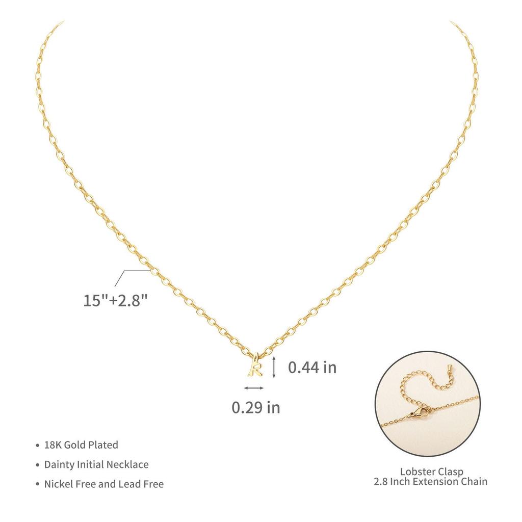 Stainless Steel Lowercase Letter Pendant Necklace