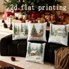 Home Decor Winter Scenes: Deer, Cabin & Sleigh Pillow Covers Pattern Cushion Cover Suitable for Sofa Bedroom Car Pillow Cover