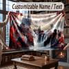 Mountain Landscape Theme Throw Blanket Custom Name Text Personalized Blanket Soft Cozy Blanket for Home Sofa Bed