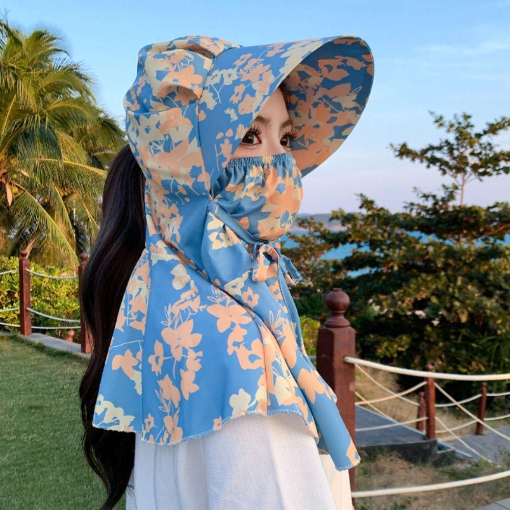 UV Protection Sunshade Shawl Cap Sun Protection Neck Protection Hat Tea Picking Hat  Riding