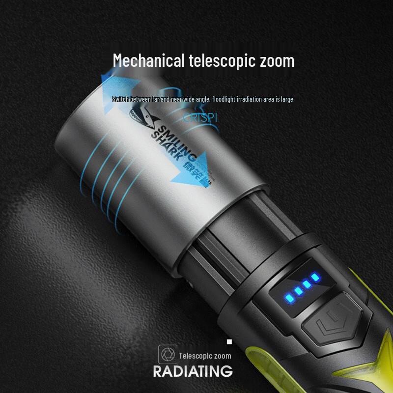 Smiling Shark SD-5257 Zoom Flashlight with Side Light