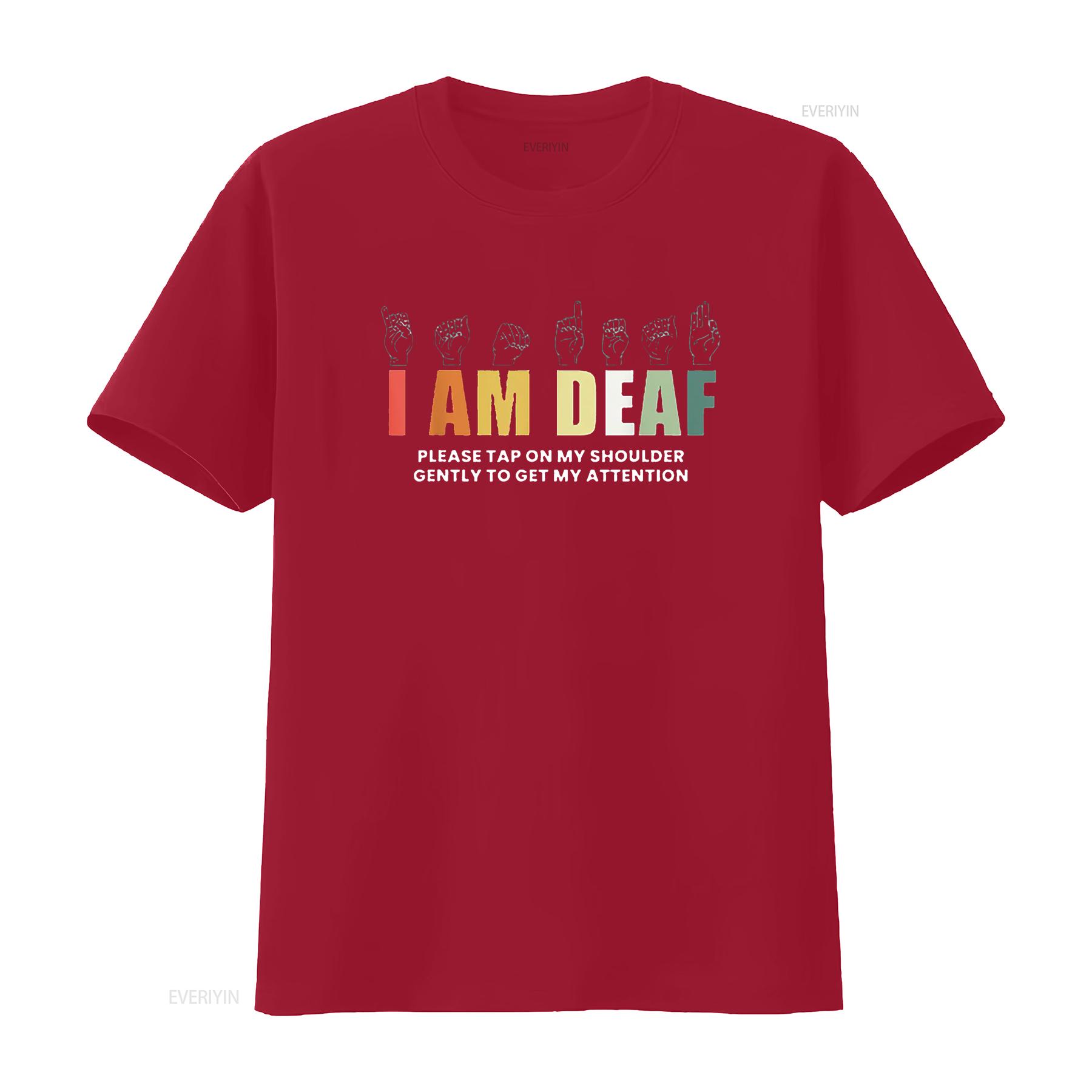

Im Deaf Mute Sign Language T Shirt vintage Washed designer clothes Top For Everyday Wear Casual streetwear Breathable S