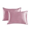 2pcs Soft Smooth Solid Color Double Sided Design Pillowcase With Hidden Zipper